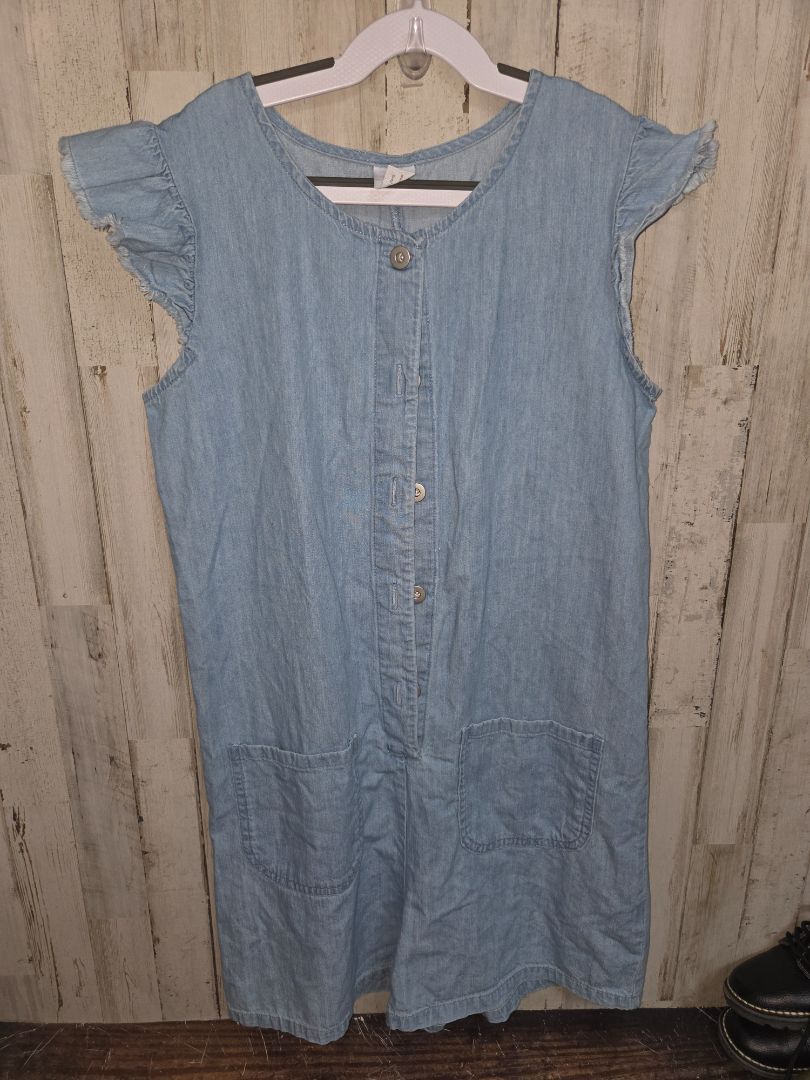 DENIM WONDER NATION BUTTON DRESS, GIRLS 14/16