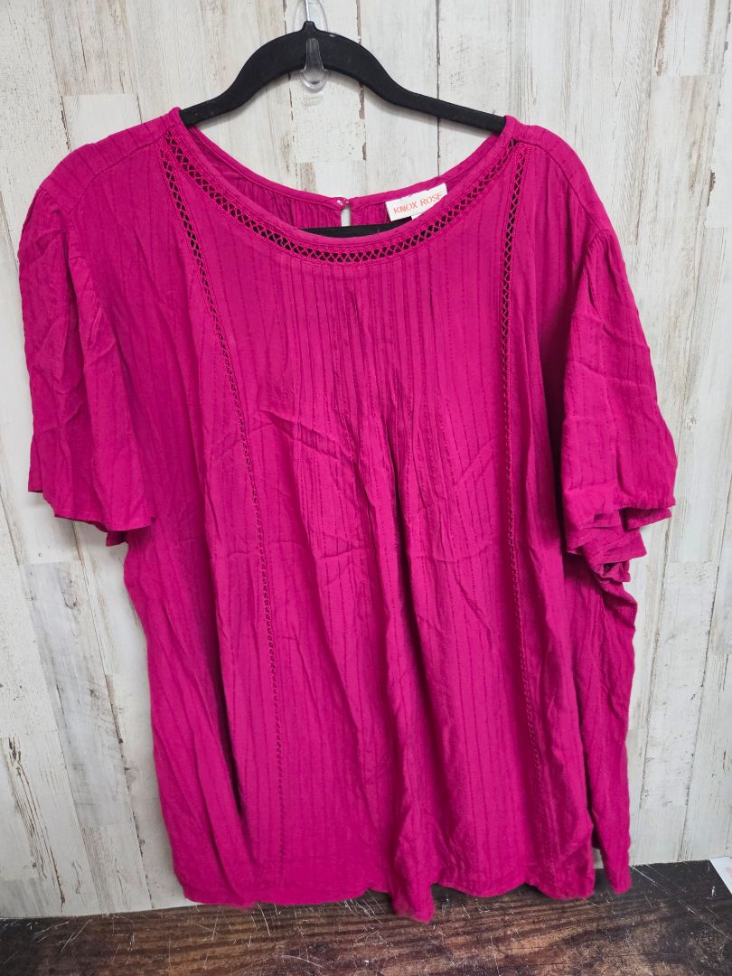 FUCHSIA KNOX ROSE TEXTURED TOP, LADIES 2X