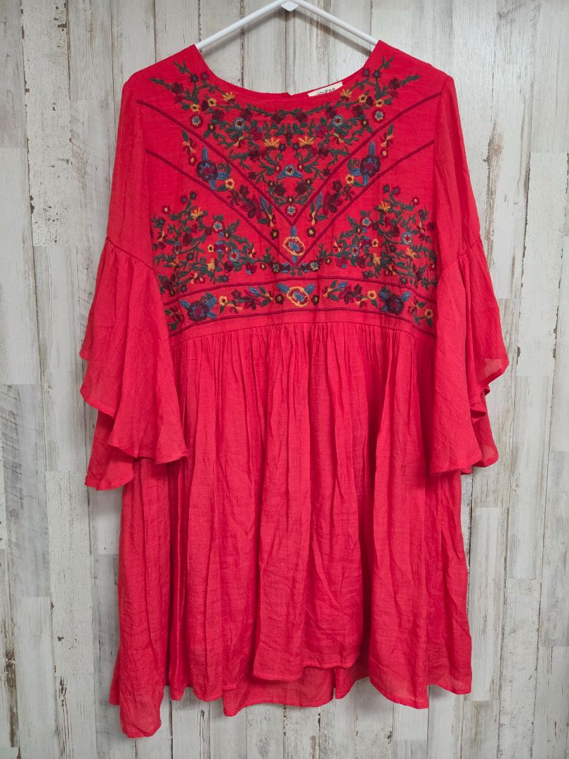 RED UMGEE EMBROIDERED DRESS, LADIES L