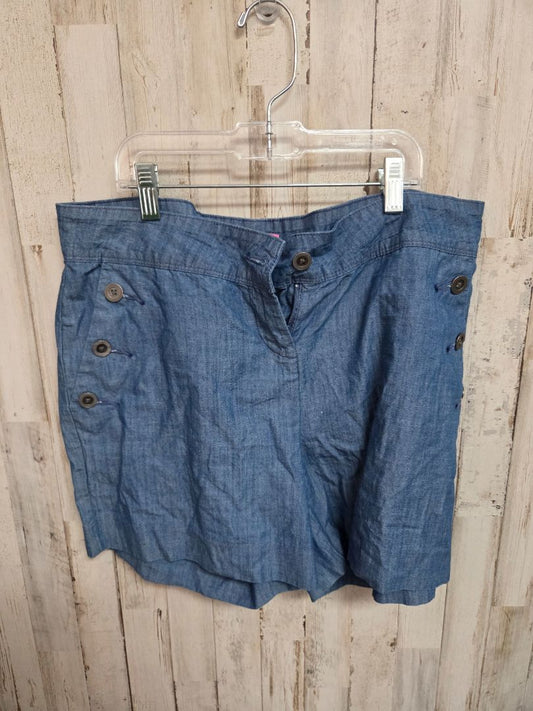 DENIM ISAAC MIZRAHI SZ8 BUTTON SHORTS, LADIES M