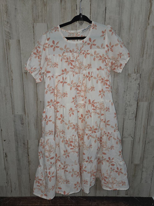 WHITE/PEACH LOVE OLIVE CO FLORAL DRESS, GIRL 3T