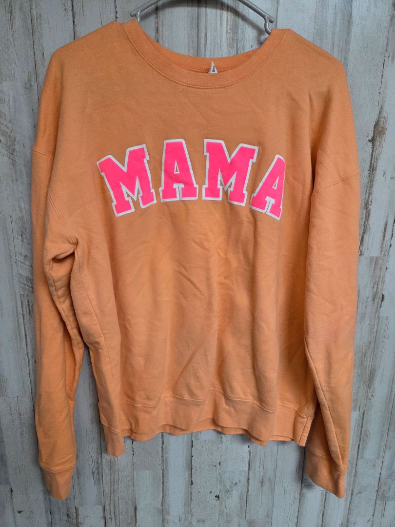 ORANGE TULTEX MAMA SWEATSHIRT, LADIES M