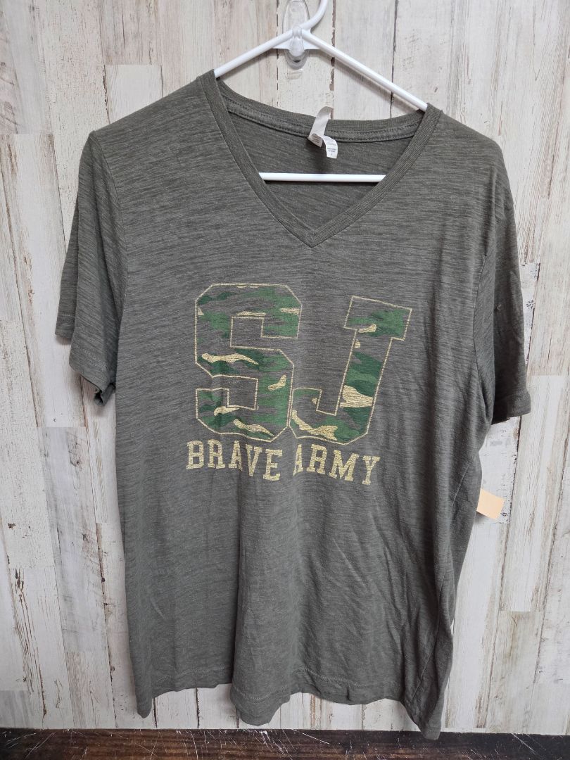 OLIVE BELLA CANVAS SJ BRAVE ARMY TEE, LADIES L