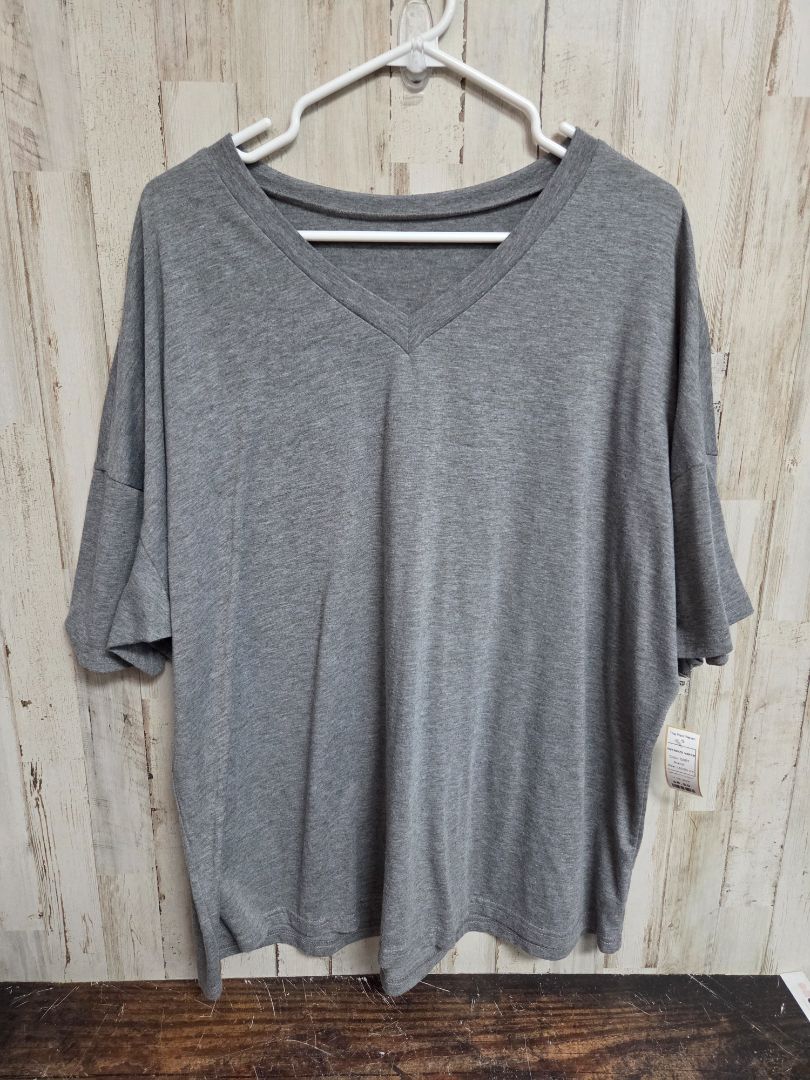 GREY  OVERSIZE VNECK, LADIES 2X