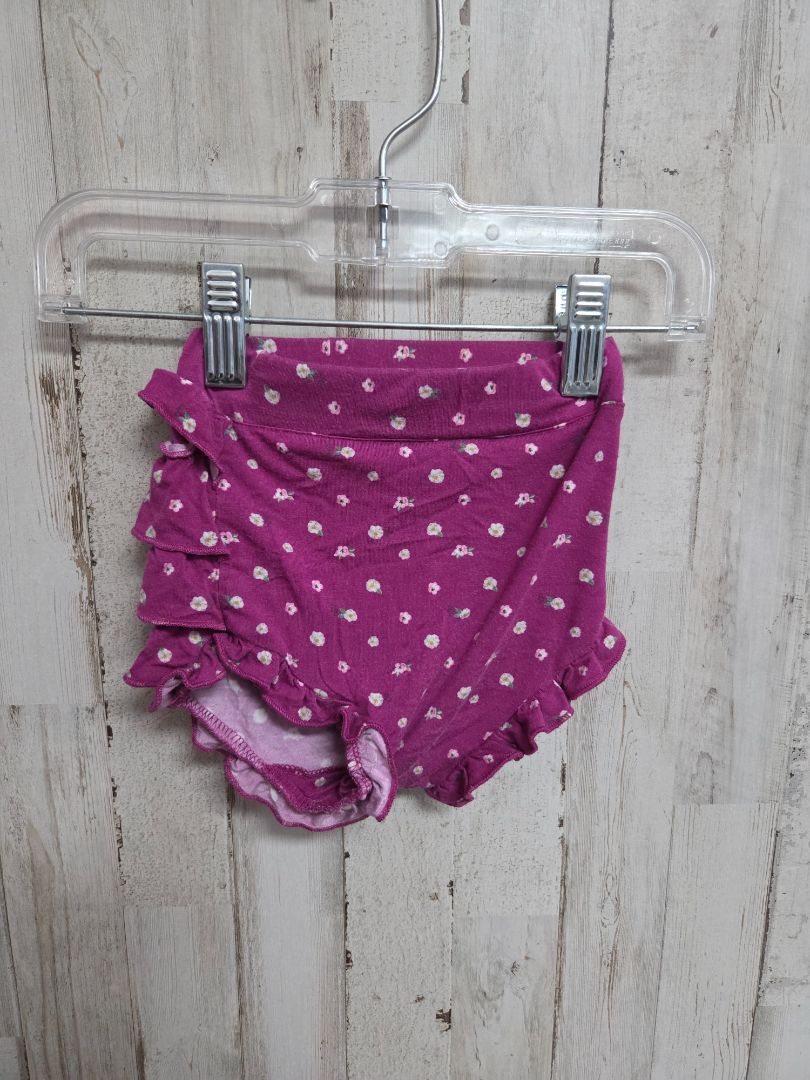 PURPLE POSH PEANUT FLORAL BLOOMERS, GIRL 6-12M