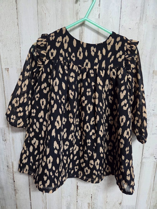 BLACK CARTERS SHEER SLEEVE CHEETAH DRESS, GIRL 18M