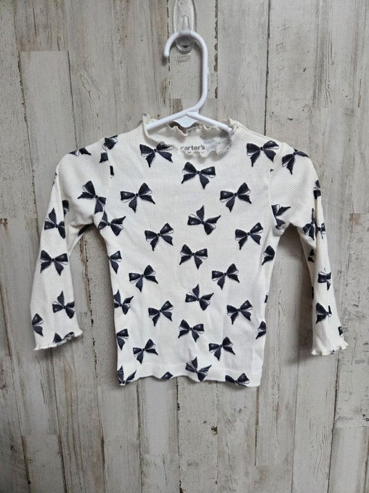 WHITE CARTERS RIBBED BOW TOP, GIRL 18M