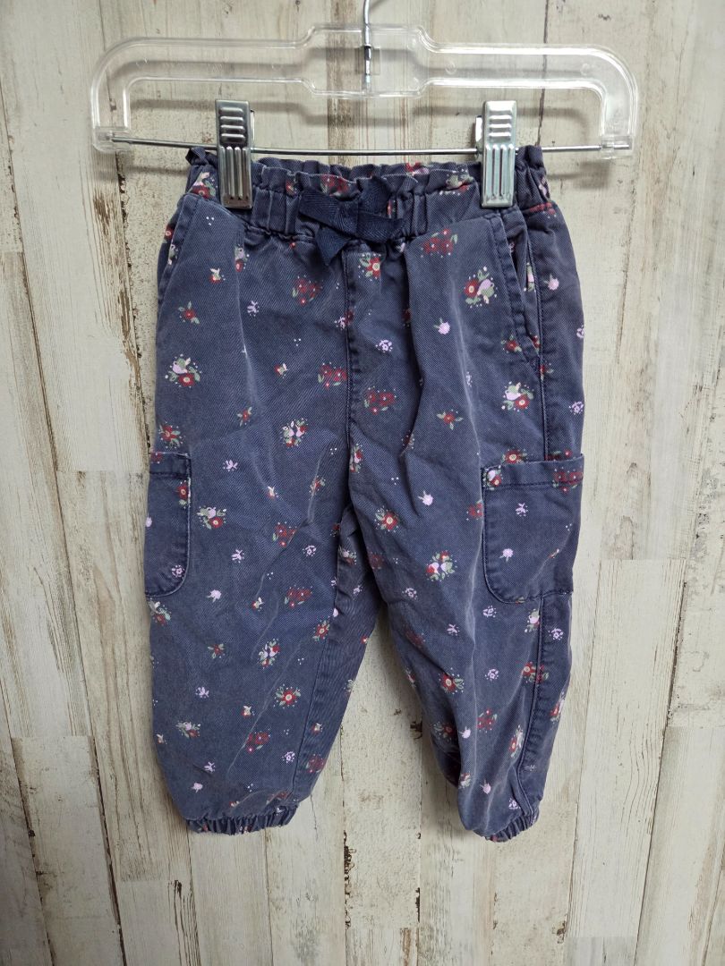 NAVY GARANIMALS FLORAL PANTS, GIRL 18M