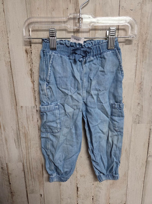BLUE GARANIMALS CHAMBRAY PANTS, GIRL 18M