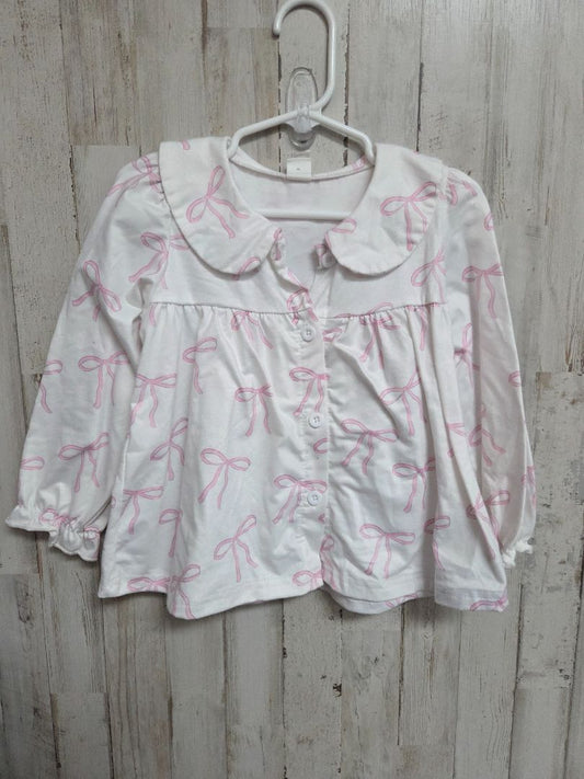 WHITE SHEIN BOW COLLARED TOP, GIRL 2/3