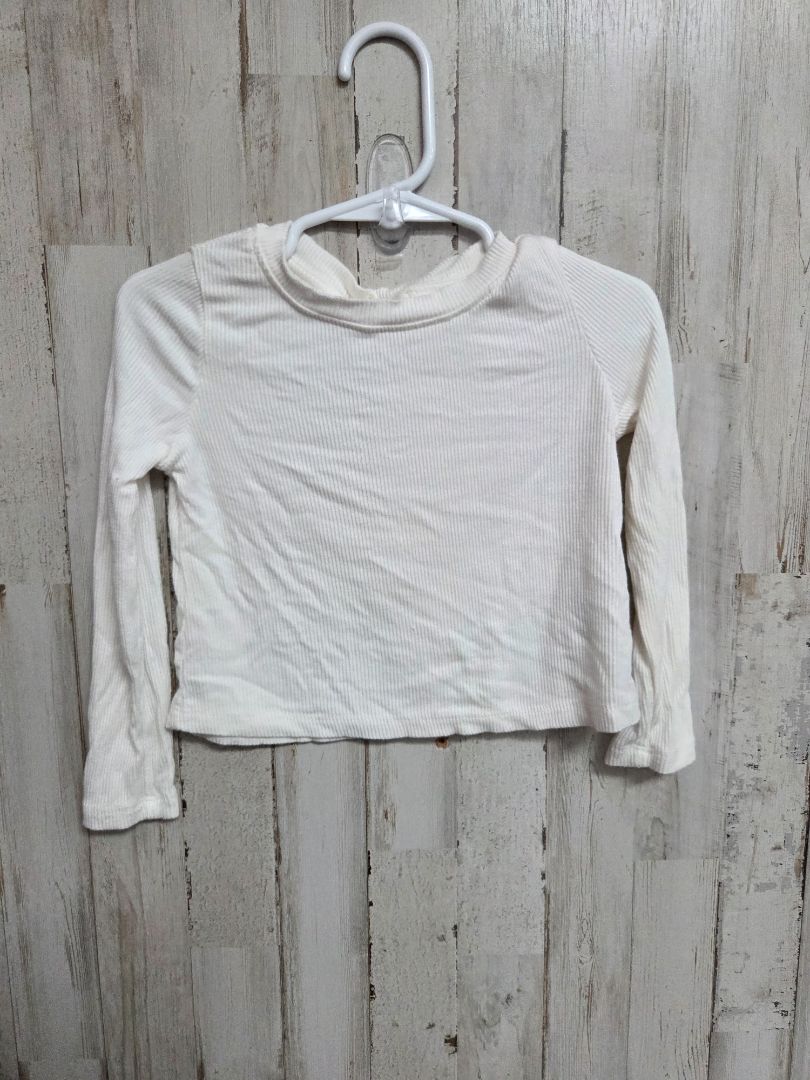 WHITE COPPER KEY RIBBED LONGSLEEVE, GIRL 2T