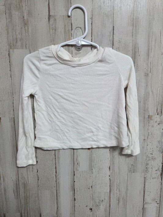 WHITE COPPER KEY RIBBED LONGSLEEVE, GIRL 2T
