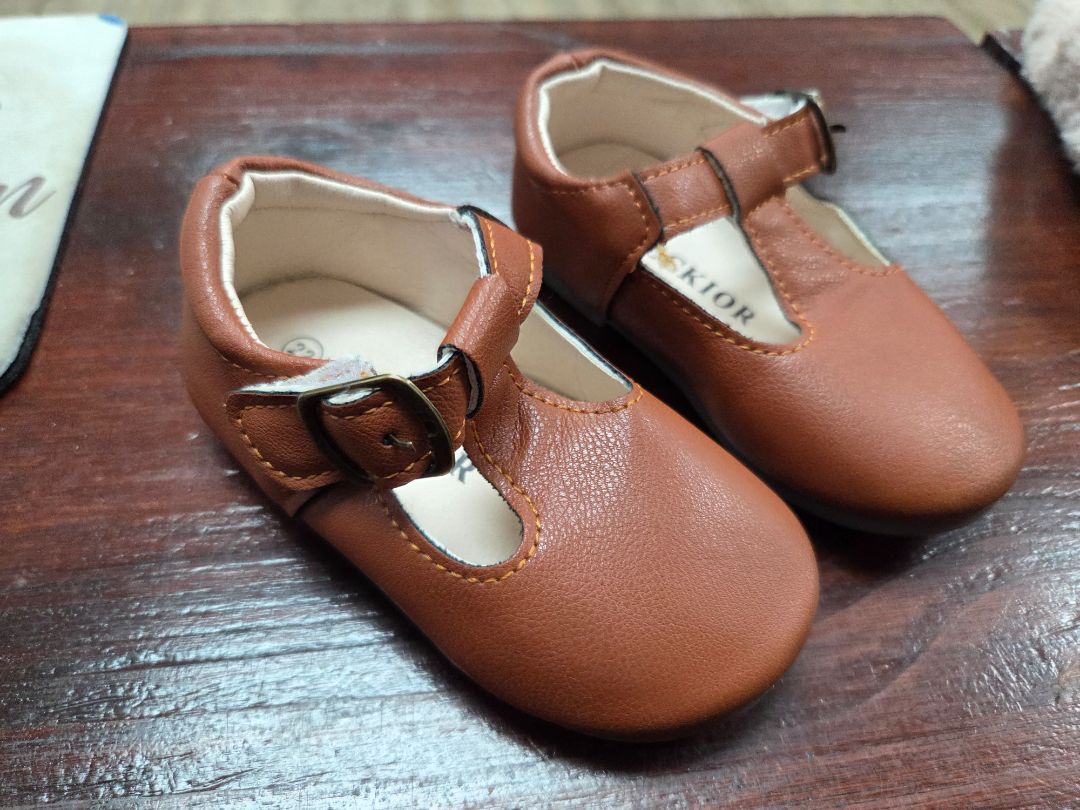 TAN MECKIOR VELCRO T STRAPS, SHOES 5