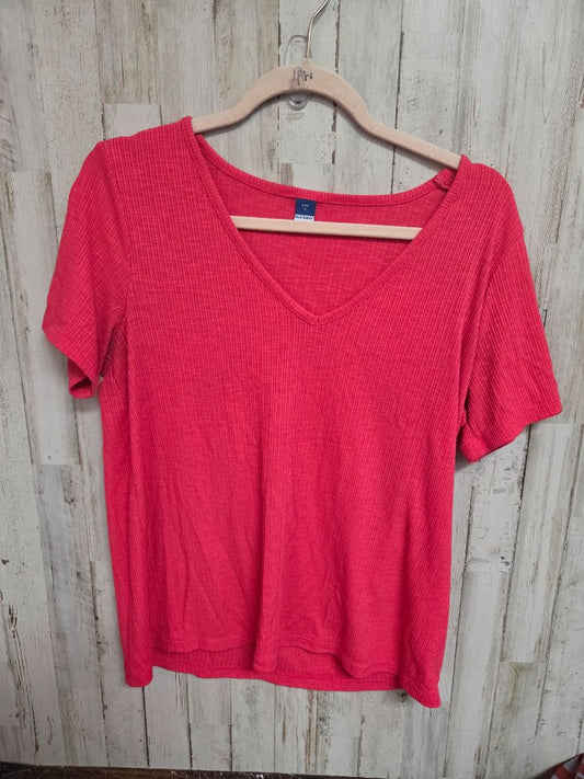 PINK OLD NAVY RIBBED VNECK TOP, LADIES S