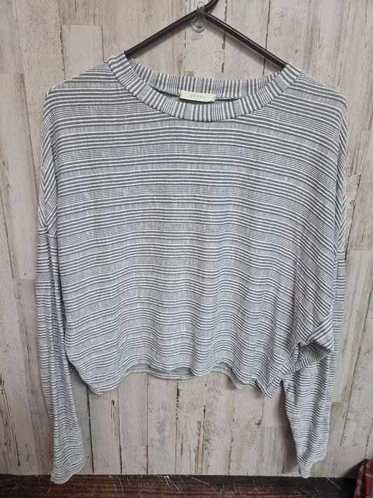 SAGE/WHITE ENTRO STRIPE TOP, LADIES S