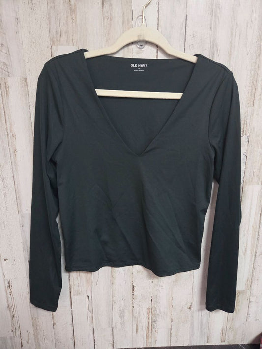 DRK GREEN OLD NAVY VNECK CROP TOP, LADIES M