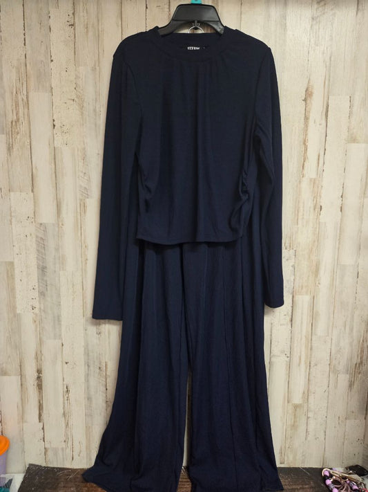 NAVY BTFFM RIBBED 2PC SET, LADIES M