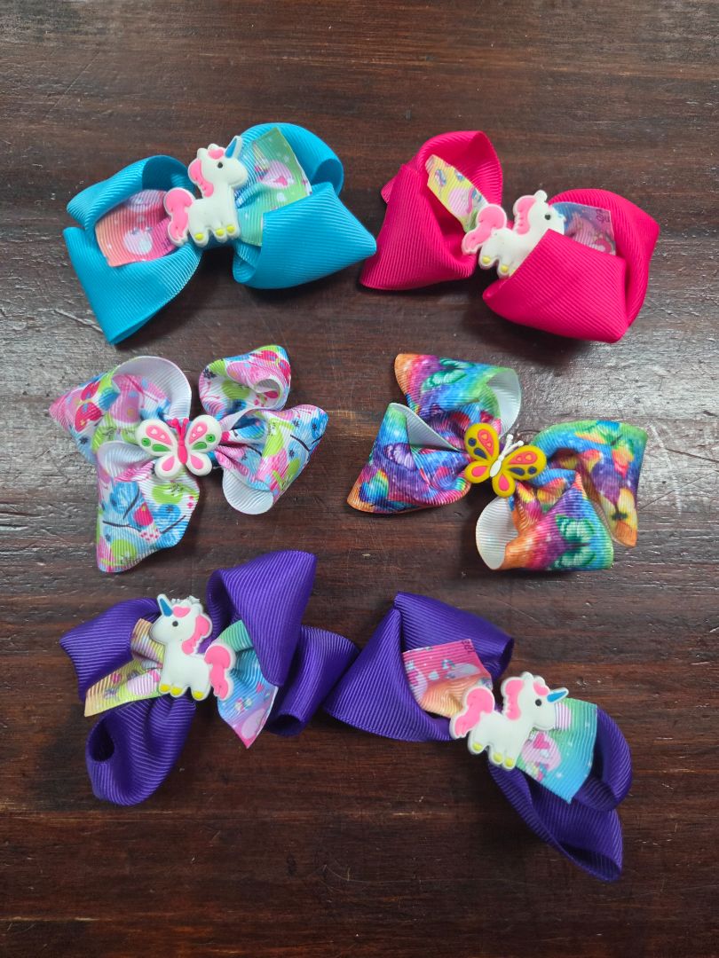 6pc unicorn/butterfly bow