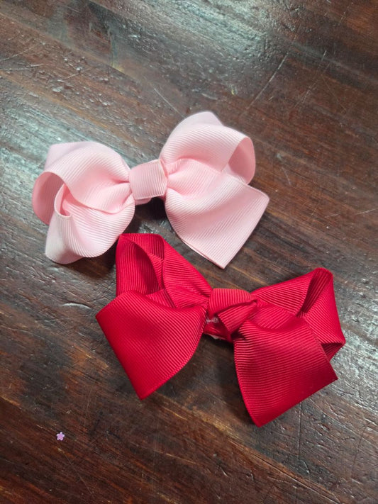 Pink/red  2pc small bows