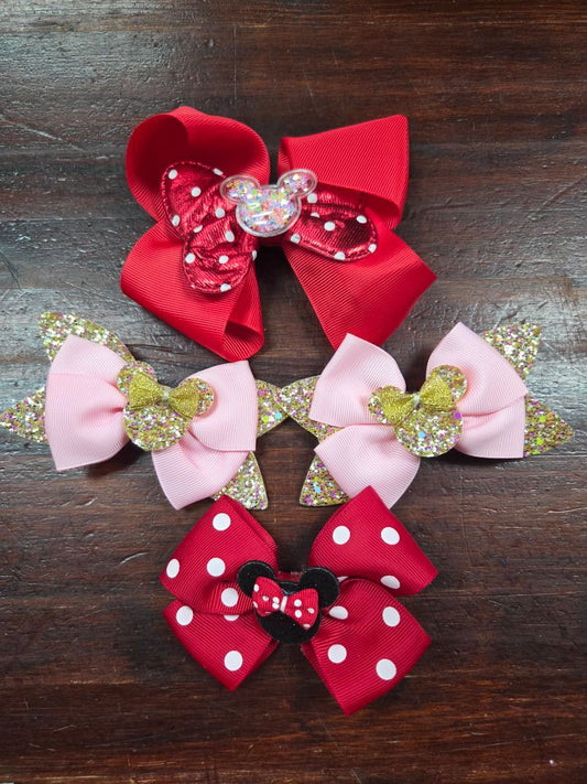 4pc mickey head bows