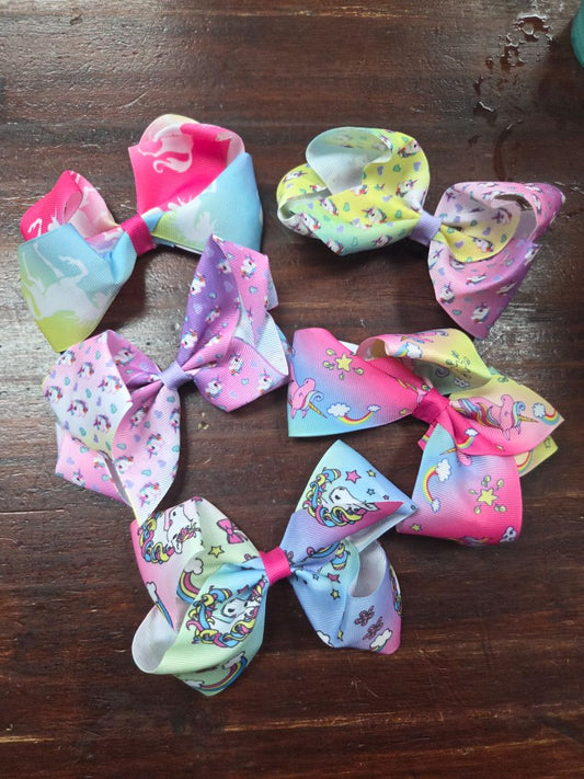 5pc unicorn bows
