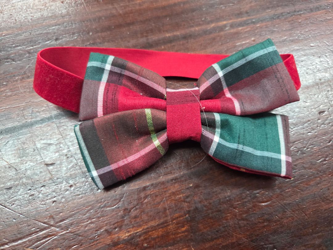 Plaid bow headwrap