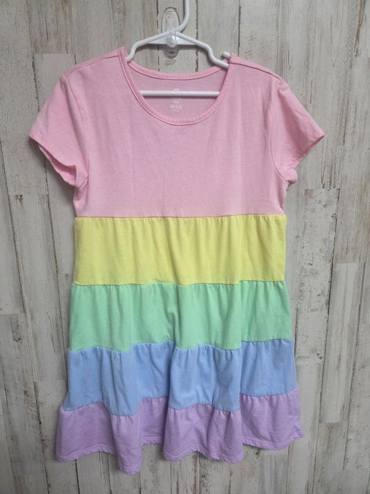 PINK/GREEN CELEBRATE TIER DRESS, GIRLS 8