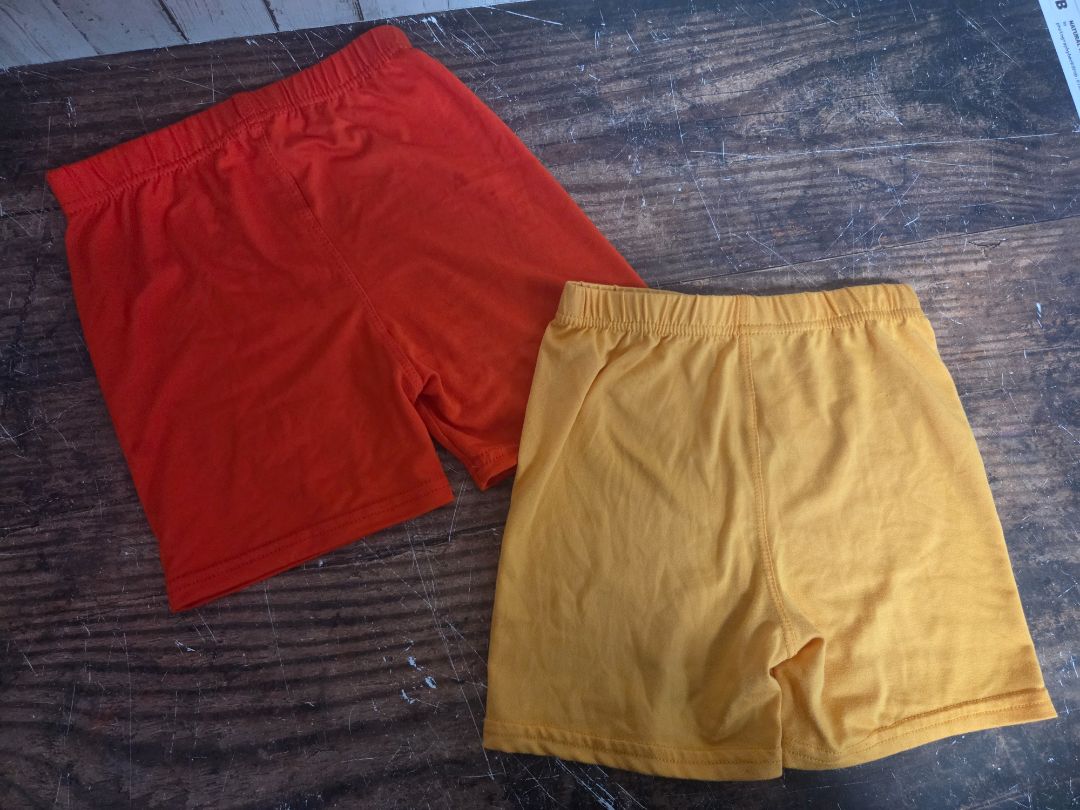 YELLOW/ORANGE SOFTMILK 2PK BIKER SHORTS, GIRLS 7/8
