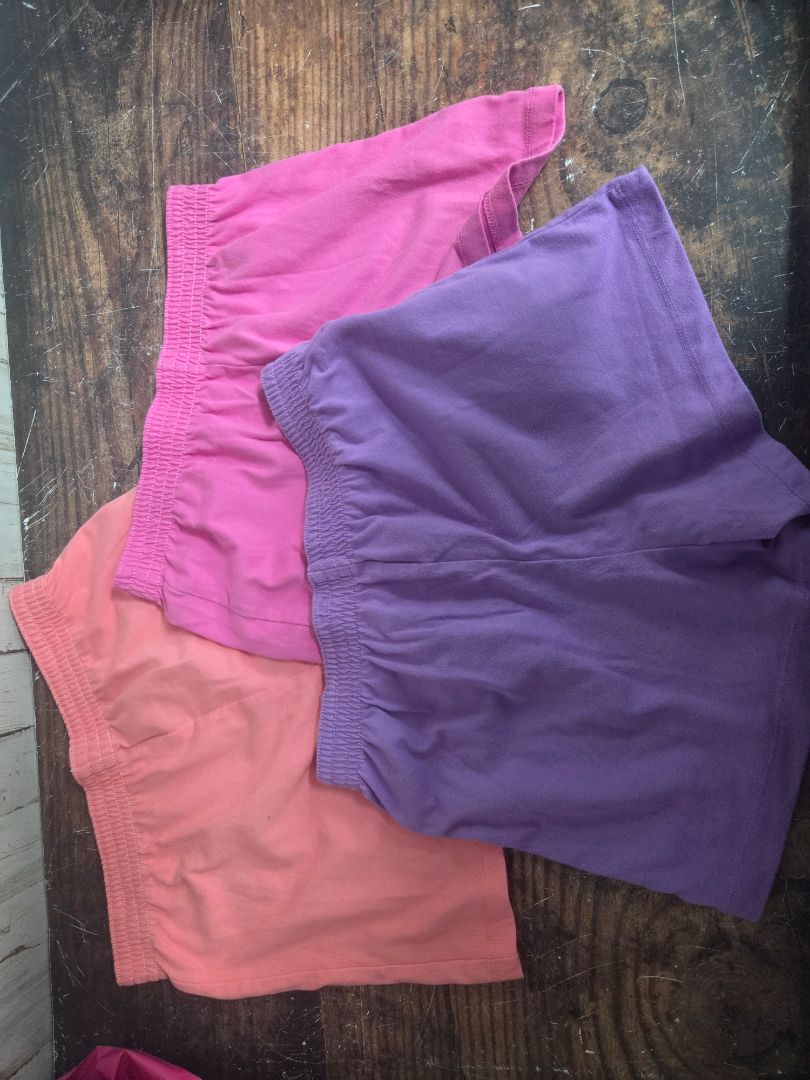 PEACH/PURPLE/PINK WONDER NATION 3PK COTTON SHORTS, GIRLS 10/12