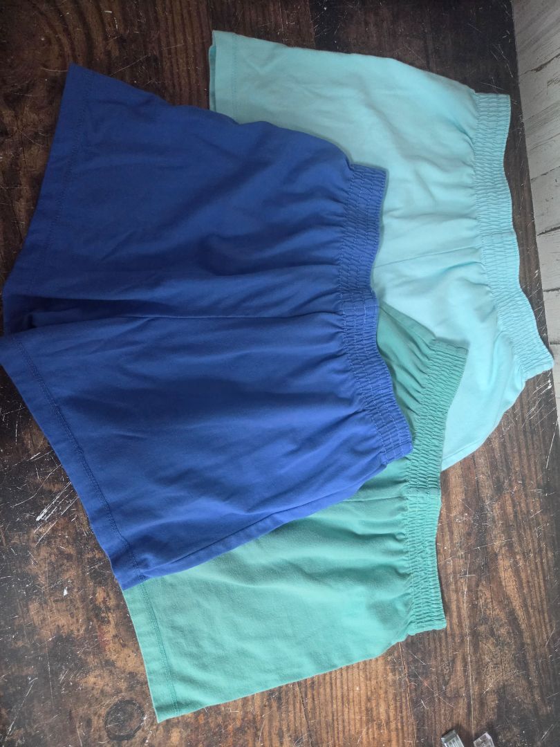 BLUE/TEAL/MINT WONDER NATION 3PK COTTON SHORTS, GIRLS 10/12