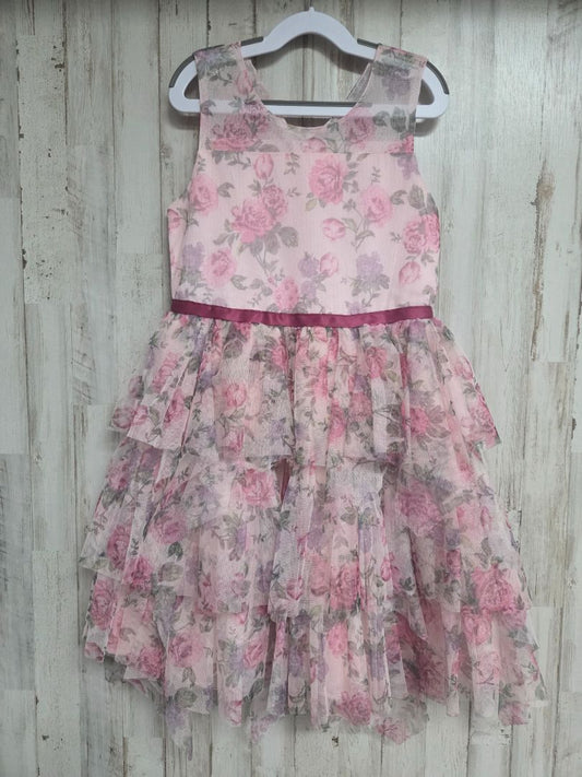 PINK KENZIE GIRL FLOWER TULE DRESS, GIRLS 10