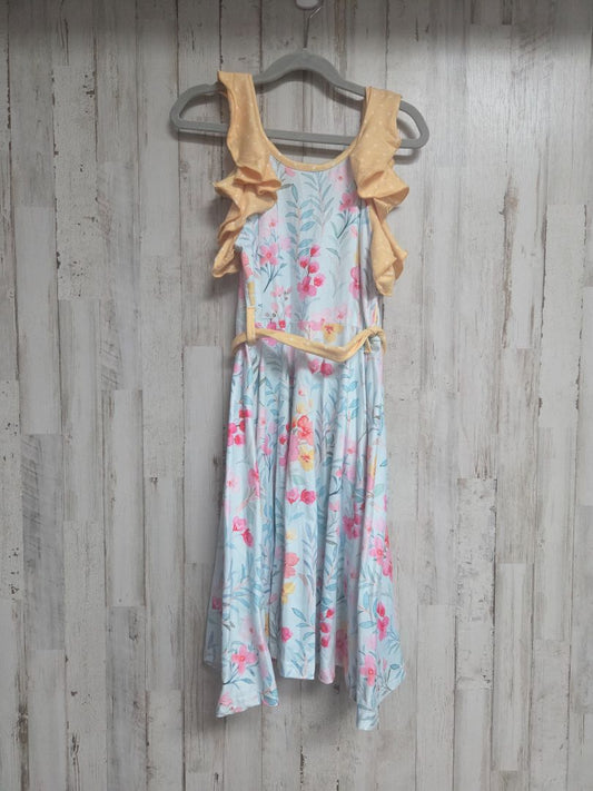 BLUE/YELLOW MARIE NICOLE FLORAL DRESS, GIRLS 9