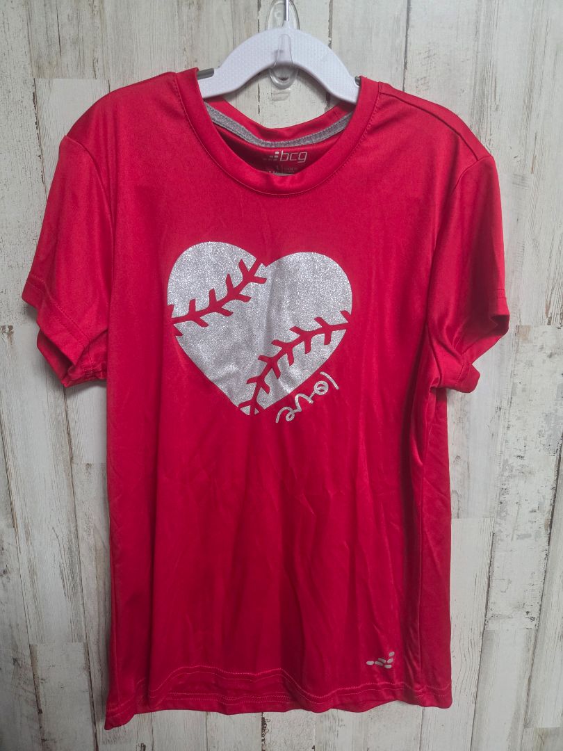 RED BCG HEART TEE, GIRLS 12/14
