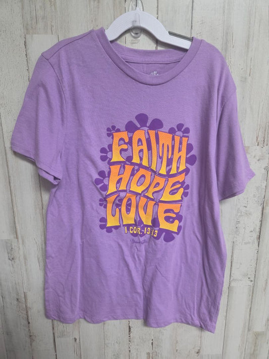 PURPLE BLESSED GIRL FAITH TEE, GIRLS 10/12