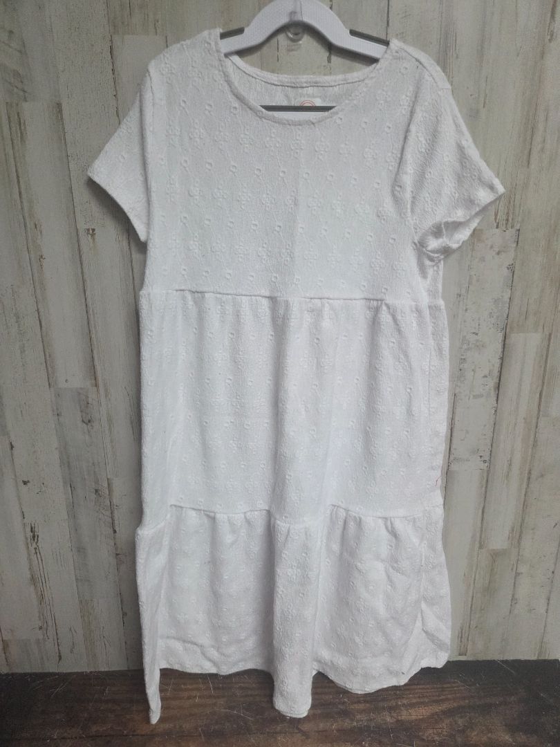 WHITE WONDER NATION EYEIT TIER DRESS, GIRLS 10/12