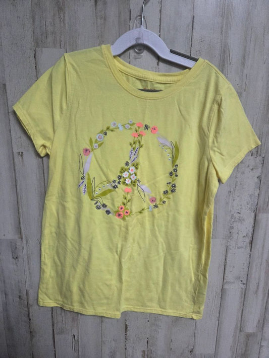 YELLOW CAT & JACK PEACE TEE, GIRLS 10/12