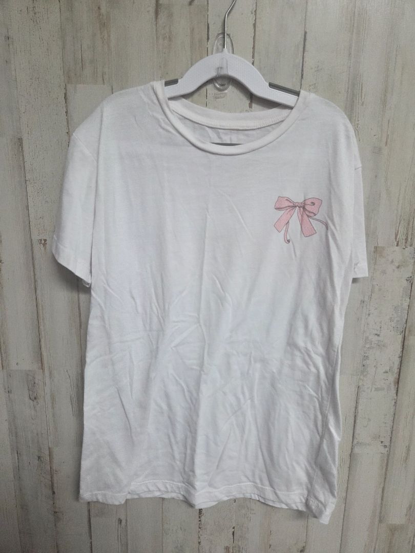 WHITE WONDER NATION BOW TEE, GIRLS 10/12