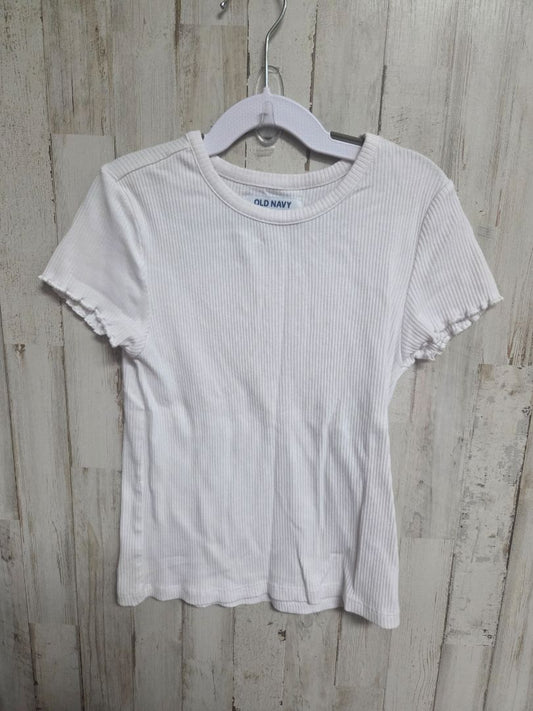 WHITE OLD NAVY RIBBED TOP, GIRLS 14/16