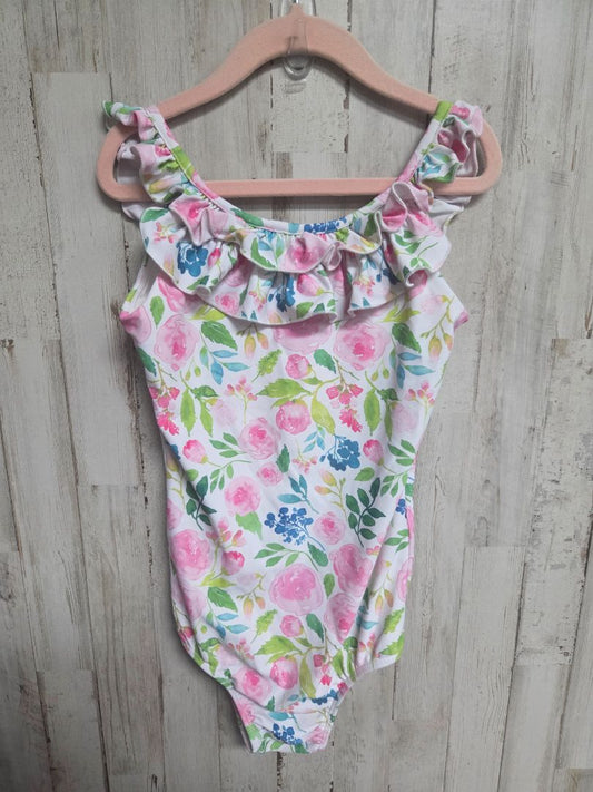 WHITE SWEET HONEY FLORAL SWIM, GIRLS 8
