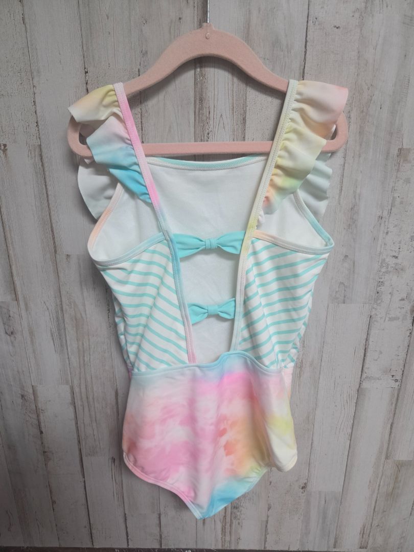MULTI RUFFLE BUTTS DYE STRIPE SWIM, GIRLS 10
