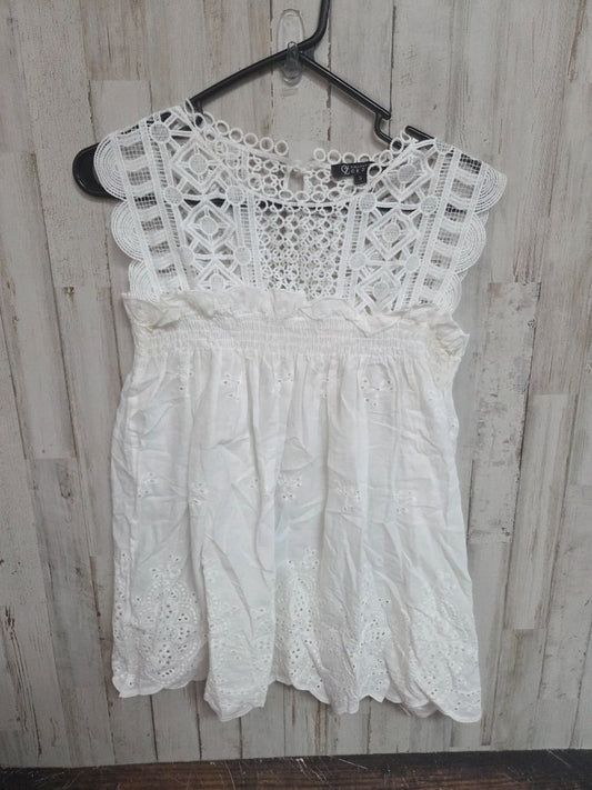 IVORY CEZELE SHEER LACE & EYELET TOP, LADIES S