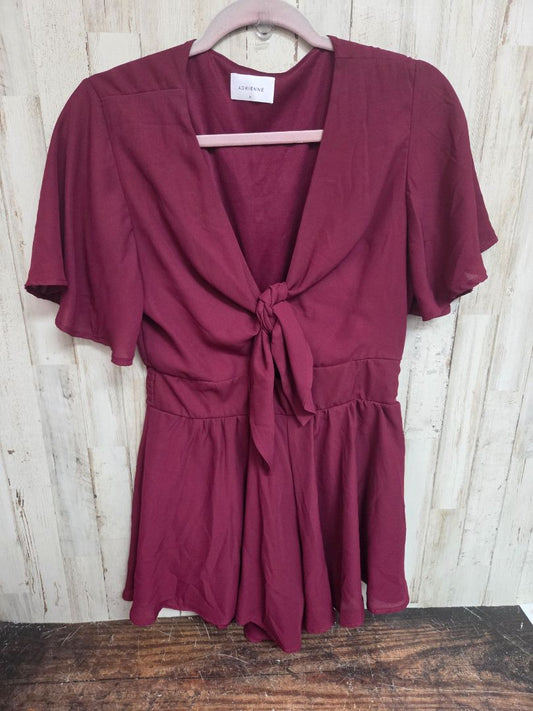 MAROON ADRIENNE FLUTTER ROMPER, LADIES S