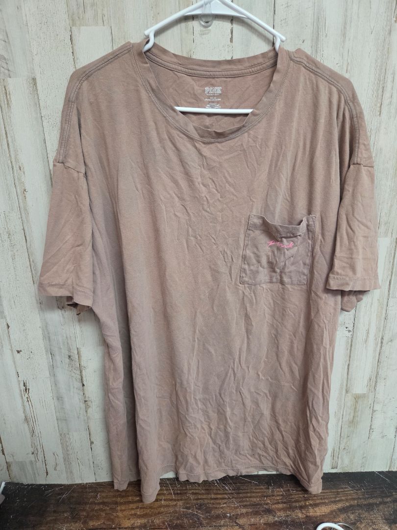 BROWN PINK HEART LOGO TEE, LADIES M