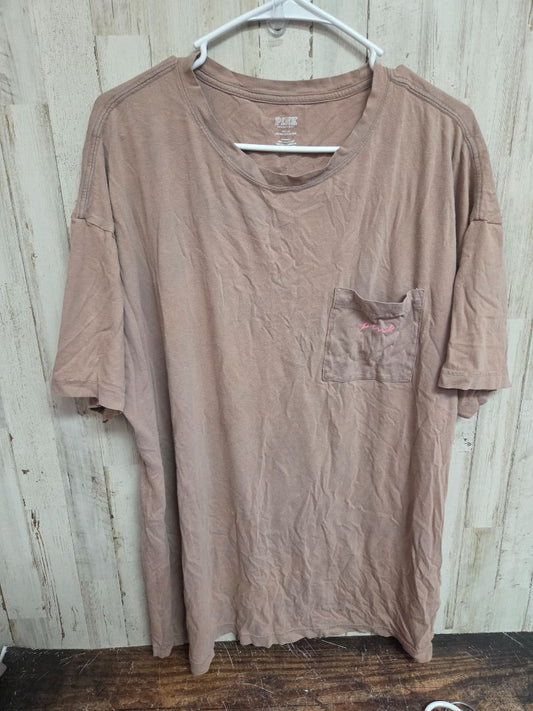 BROWN PINK HEART LOGO TEE, LADIES M