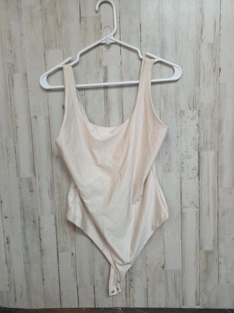 CREAM WILD FABLE SATIN BODYSUIT, LADIES M
