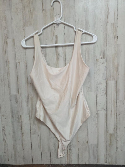 CREAM WILD FABLE SATIN BODYSUIT, LADIES M