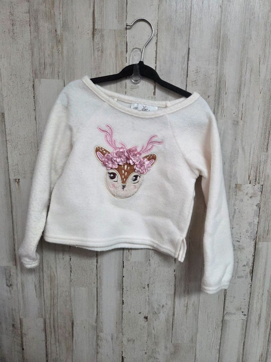 WHITE RARE EDITIONS DEER PULLOVER, GIRL 3T