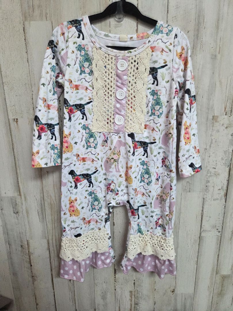 WHTIE BOUTIQUE DOG ROMPER, GIRL 12-18M