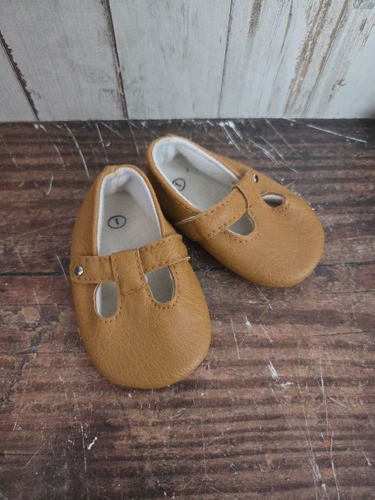 TAN SWEET N SWAG LEATHER TSTRAP SHOES, SHOES 1