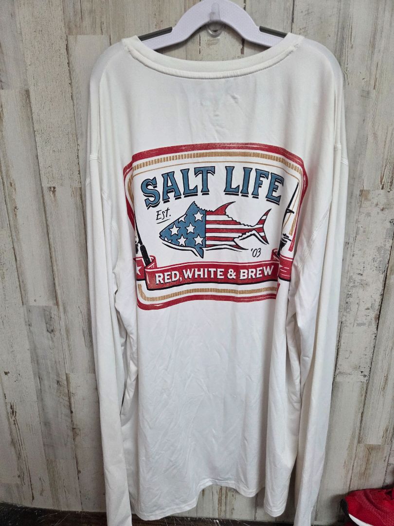 WHITE SALT LIFE DRI FIT LOGO TOP, ADULT S